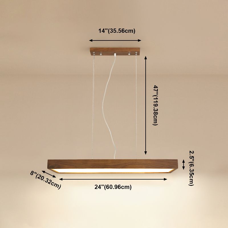 Rechthoek kroonluchter verlichtingsarmaturen eigentijds hout 1 lichte eiland kroonluchter