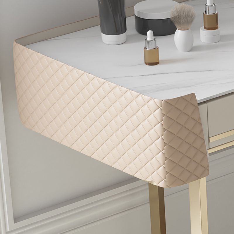Bedroom Make-up Vanity in Matte Finish Stone Top Dressing Table