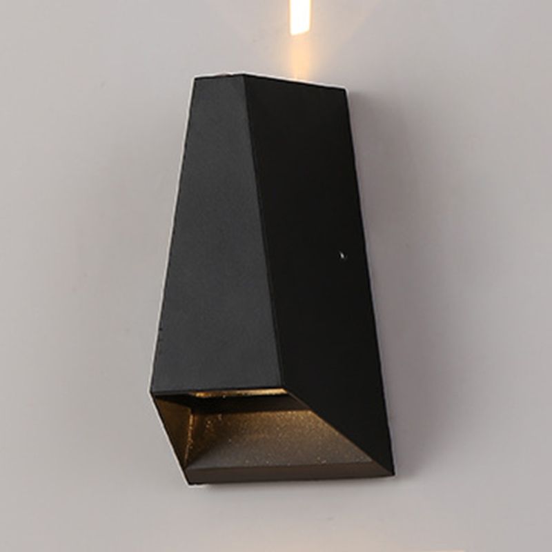 Luz de pared geométrica moderna aluminio 2 luces lavadora de pared para al aire libre