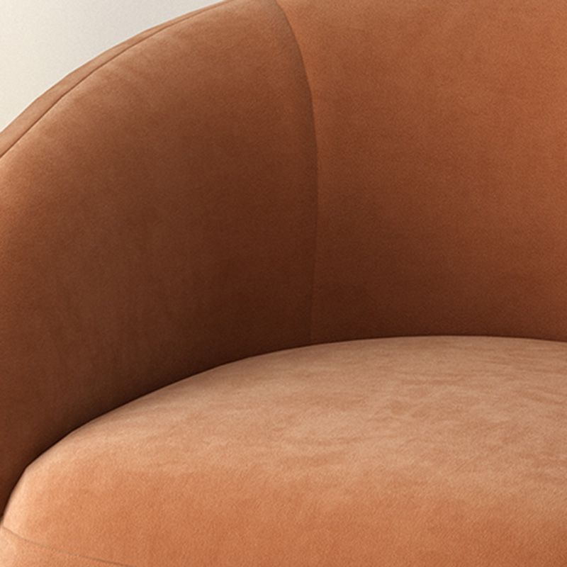 Upholstered Barrel Accent Chair Modern Style Orange Barrel Chair
