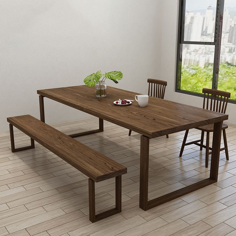 Industrial Medium Wood Furniture 1/4/5 Pcs Standard Height Dining Room Table Set