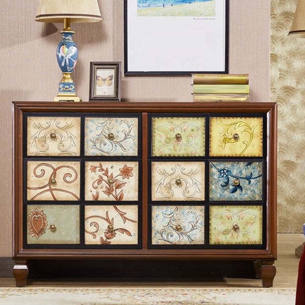 Traditional Storage Chest Solid Wood Storage Chest Dresser with 3/5/6 Drawers