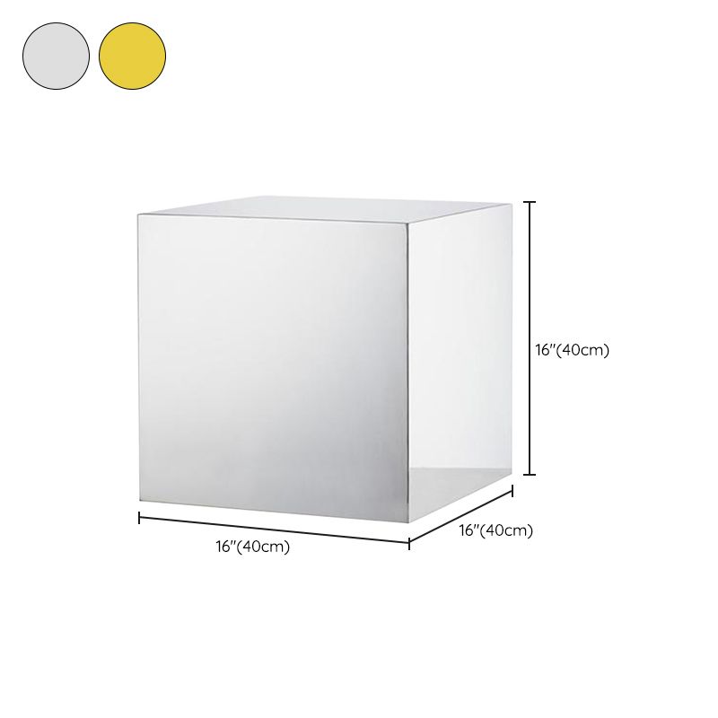 Square Plastic End Table Set Mirrored Block Side Table for Bedside