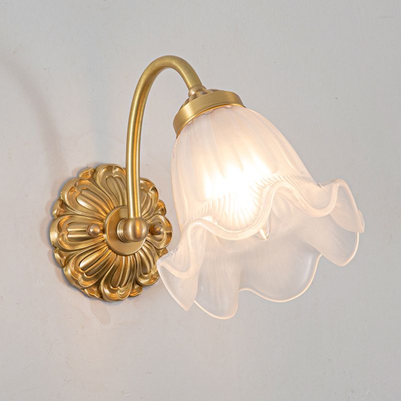 Modern Minimalist Style Gooseneck Wall Mounted Light Fixture 1 Light Wall Sconce Lights with Glass Shade