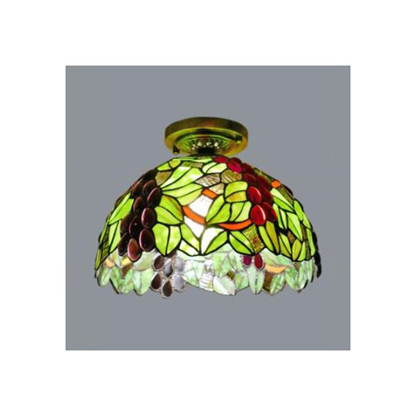 Dome in vetro colorato Luce a filo con girasole/rosa/perla/uva/papà tiffany rustico 1 lampada a filo a filo in ottone antico