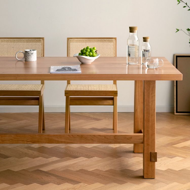 Rectangle Trestle Furniture Pine Solid Wood Dining Room Collection for Home