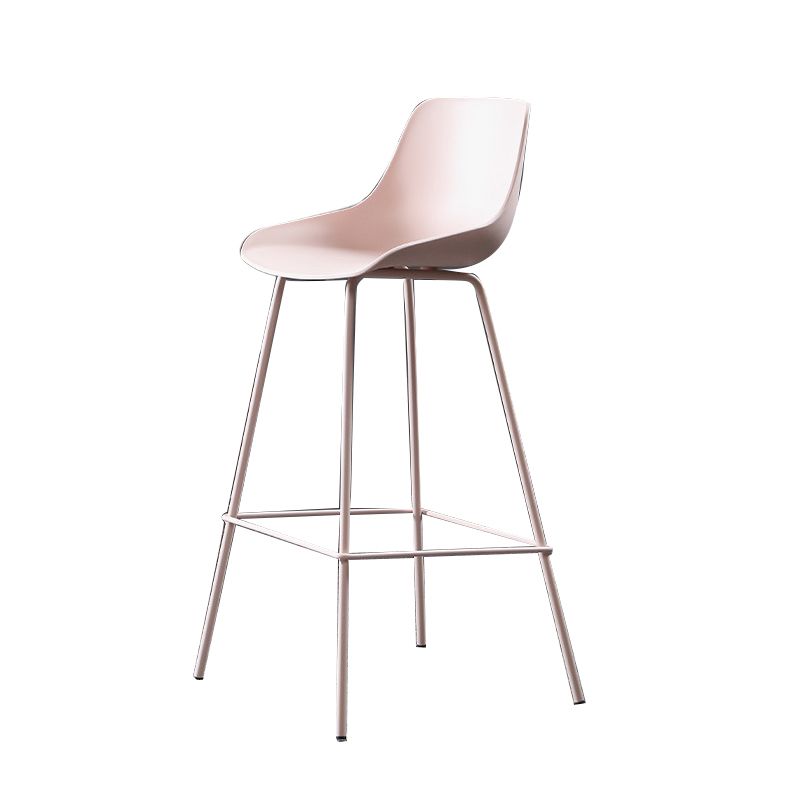 Milk Tea Shop Footrest Stool Nordic Style Matte Finish Metal Bar Stool
