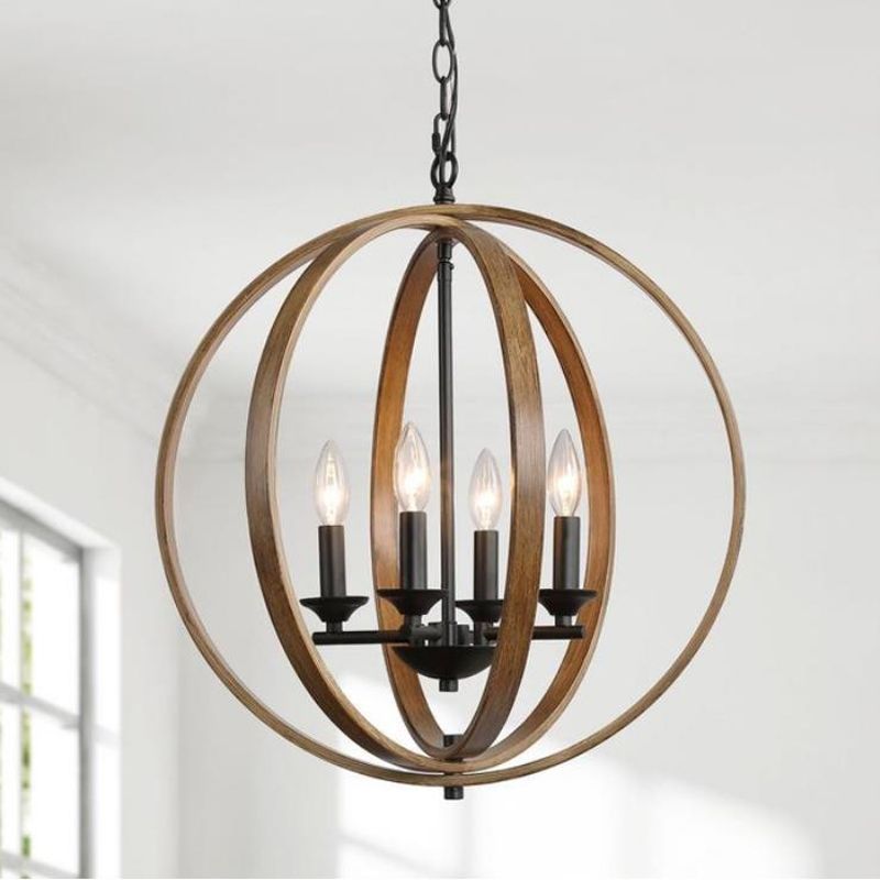 Globe Metal Pendant Lighting Industrial Dining Room Chandelier Hanging Light Fixture