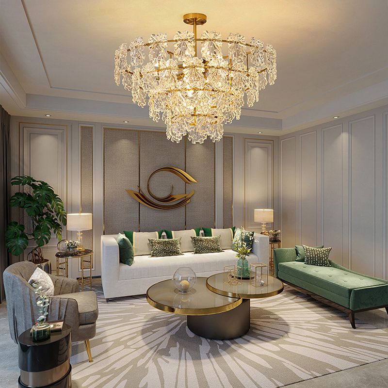 Glass Island Pendants Modern Style Pendant Lights in Gold for Living Room