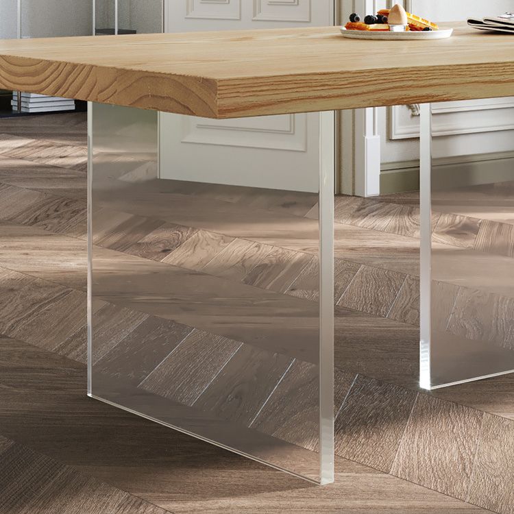 Pine Wood Dining Table Traditional Luxury Dining Table with 3 Legs