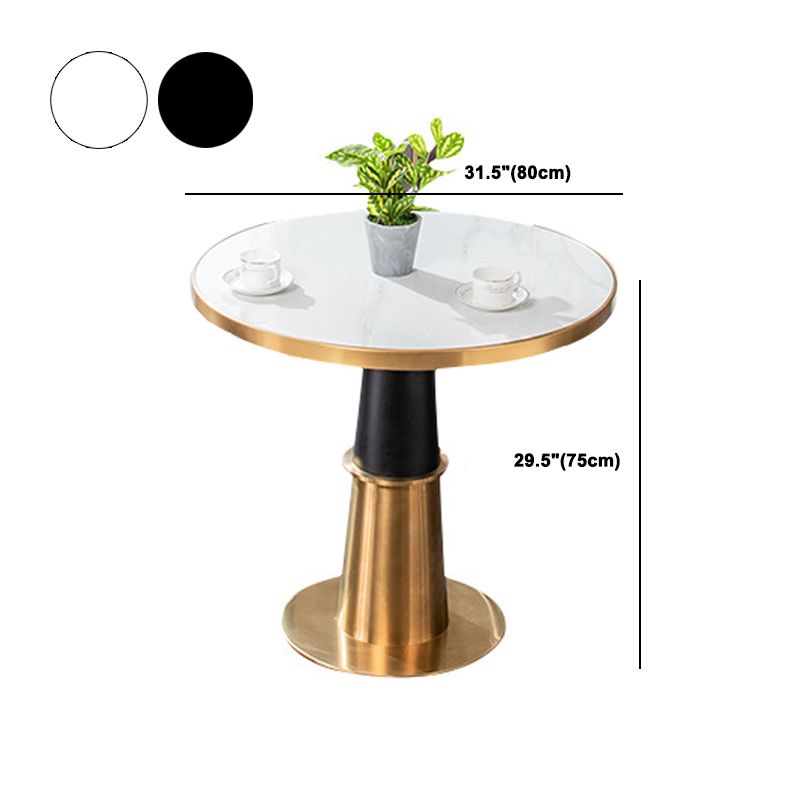 Round 1/5 Pieces Dining Set Glam Style Faux Marble Dining Set for Home Use
