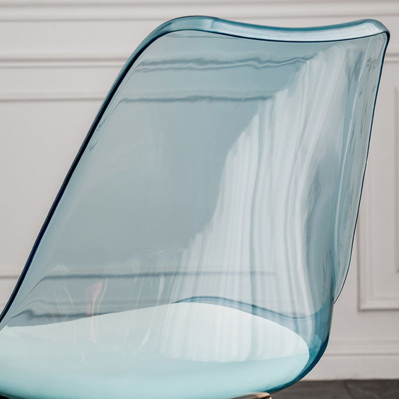 Skandinavische PU -Leder -Esstühle Armless Solid Back Stuhl