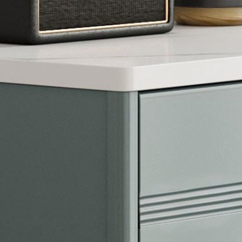 Glam Stone Storage Chest White Bedroom 16" Wide Chest with Drawers