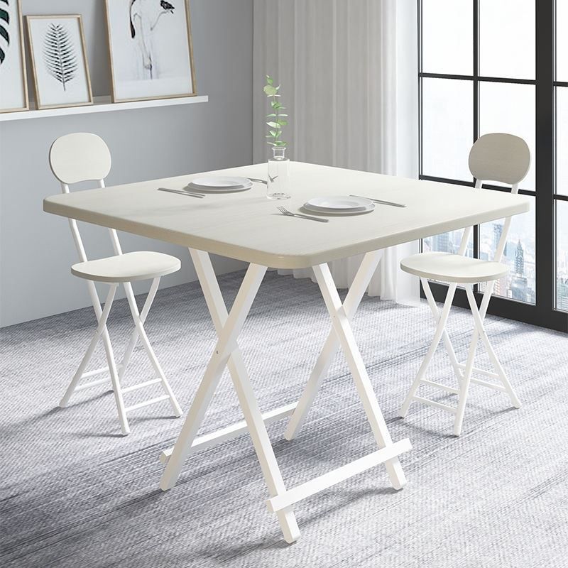 Industrieel uitbreidbare MDF -eettafel vierkante standaard eettafel voor keuken