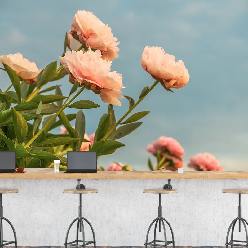 Minimalist Rose Flower Removable Mural Wallpaper Stain Resistant Decor for Bedroom