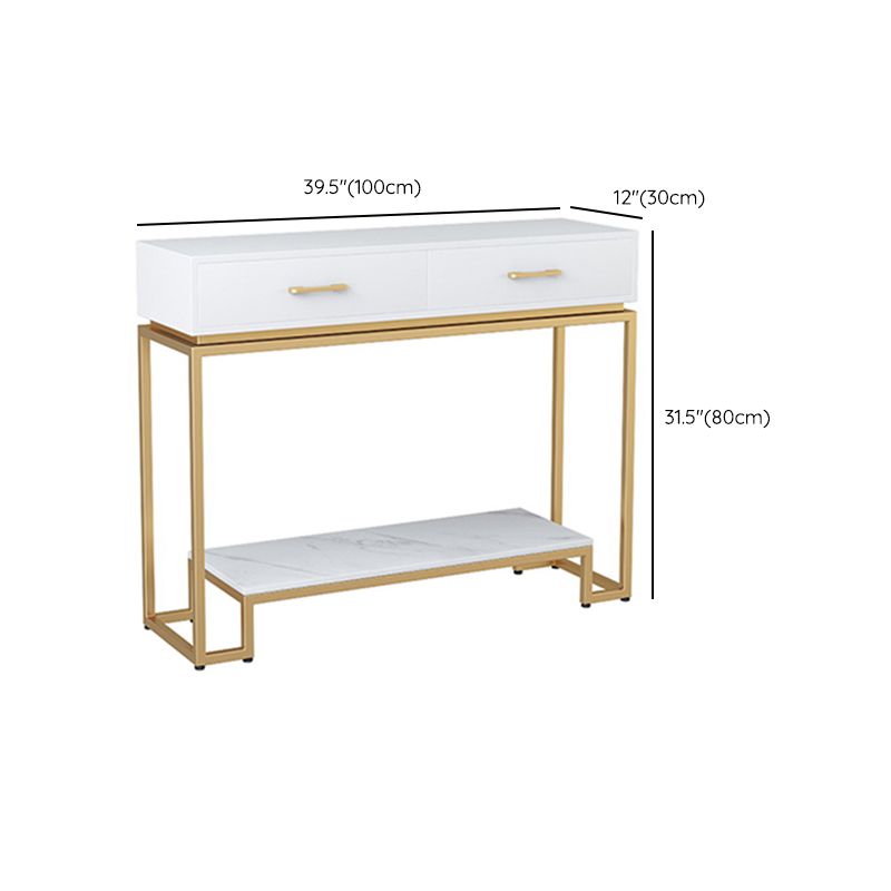 Rectangle Shape Contemporary Console Table 2 Drawers Wood Console Sofa Table