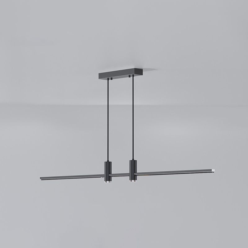 Modern Linear Island Light Fixtures 1-Light Restaurant LED Hanging Lamp with Spotlight
