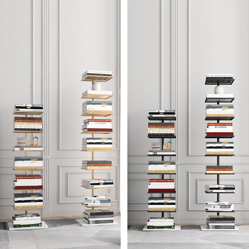 Open Metal Bookcase Modern Rectangular Shelves for Study Room