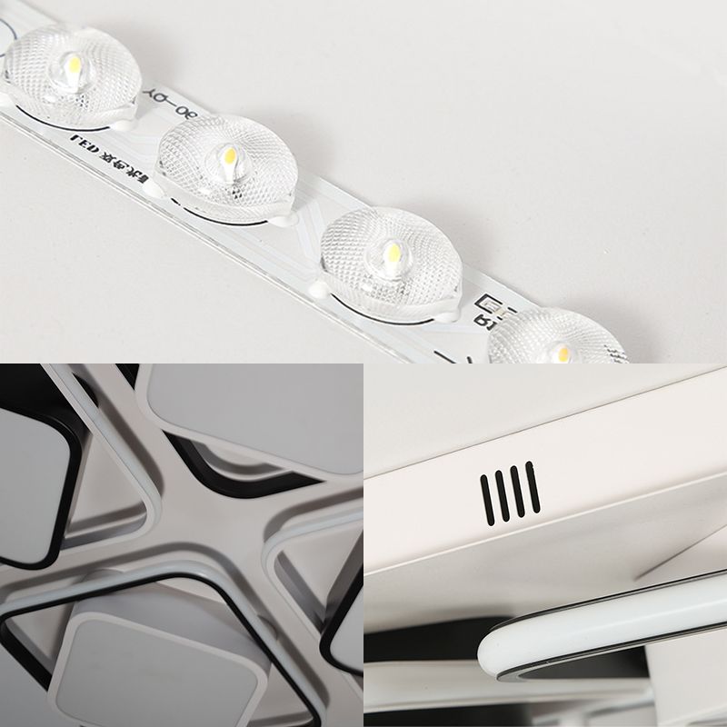 Negro y blanco de cubo Flushmount Light Modern Simple Led Indoor Rush Mount Light light in Third Gear, 27,5 "/41" W