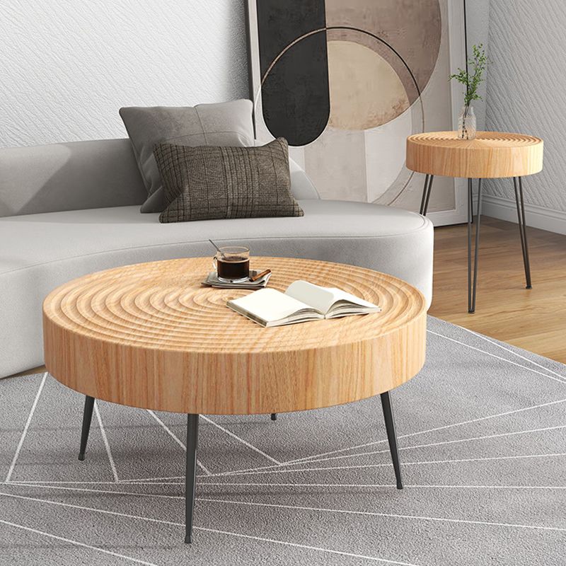 Scandinavian Round Wood Cocktail Coffee Metal 3 Legs / 4 Legs Coffee Table