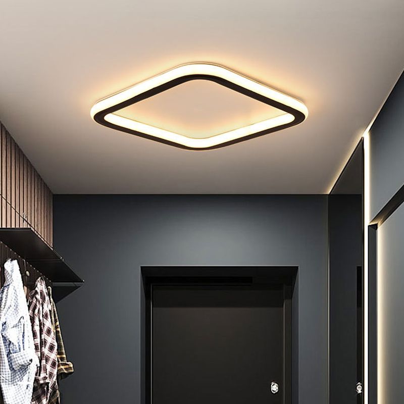 Modern Flush Light Black Metal e Acrylic Led Surface Mount Massimale Luci per Living Room
