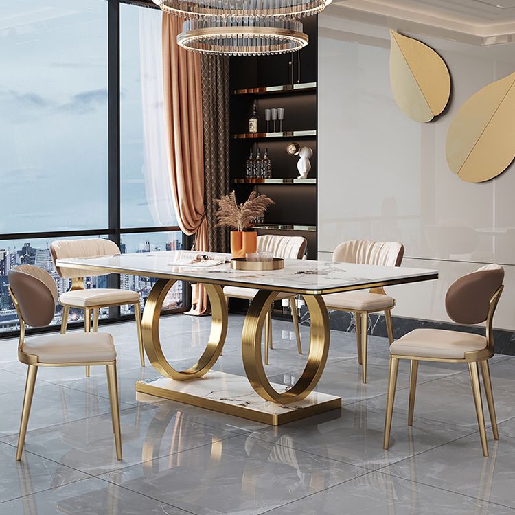 Base de caballete rectangular, muebles para el hogar, colección de comedor de acero inoxidable para comedor