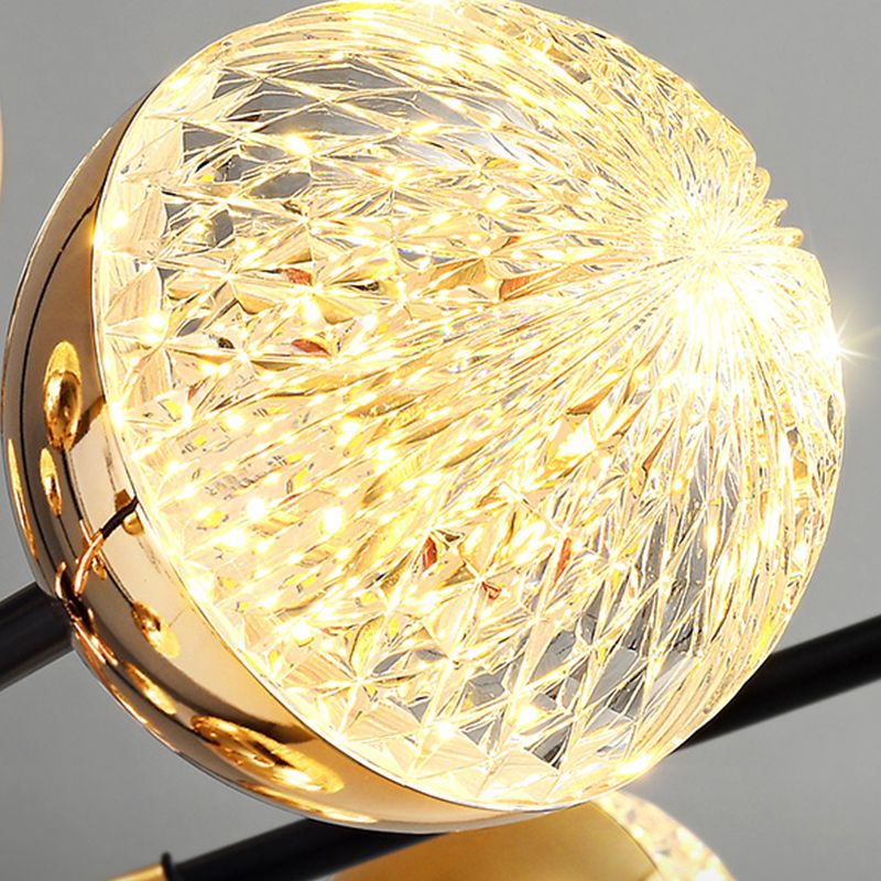 Postmoderner Globus Schatten hängend hängendes Acryl -Metall -Pendellicht für Wohnzimmer