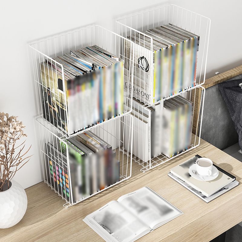 Contemporary Style Geometric Bookcase Metal Closed Back Bookcase