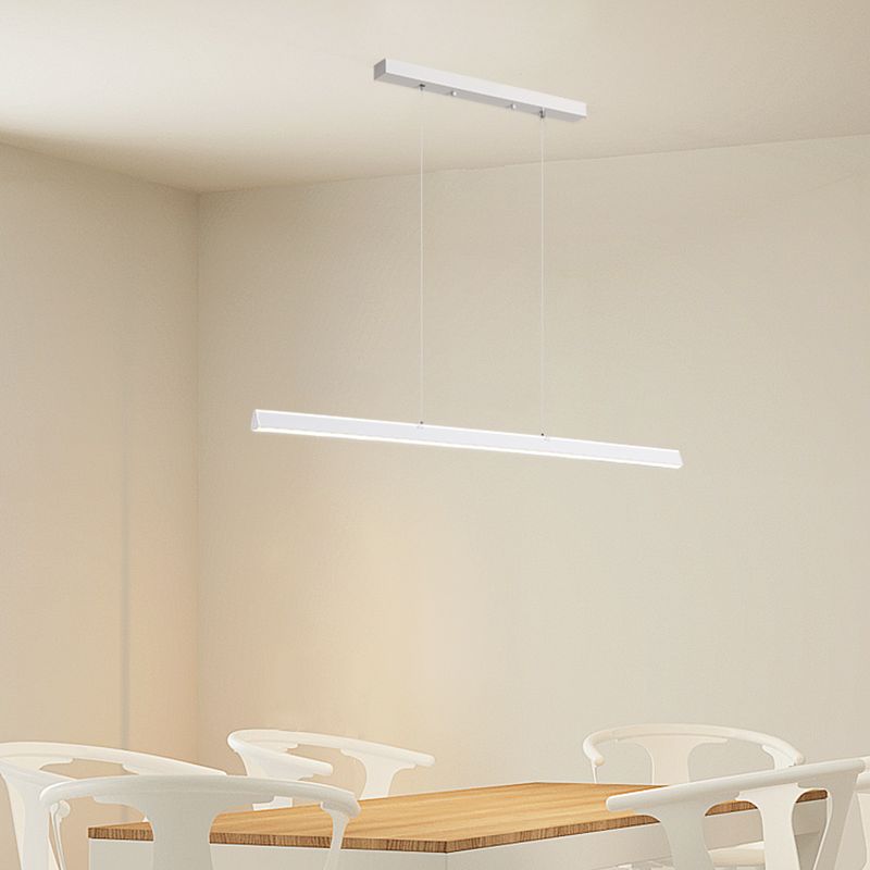 Nordic Simple Island Light Fixture Modern Long Strip LED Pendant Light for Dining Room