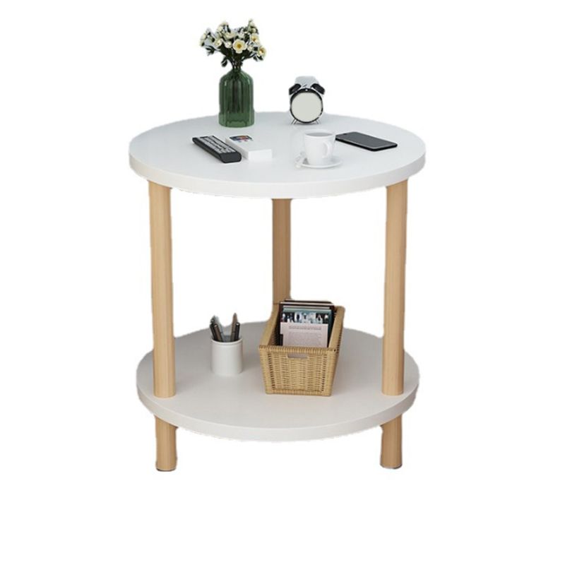 Nordic Square/Round Wood End Table 20.87" H 2-Tier Side Table