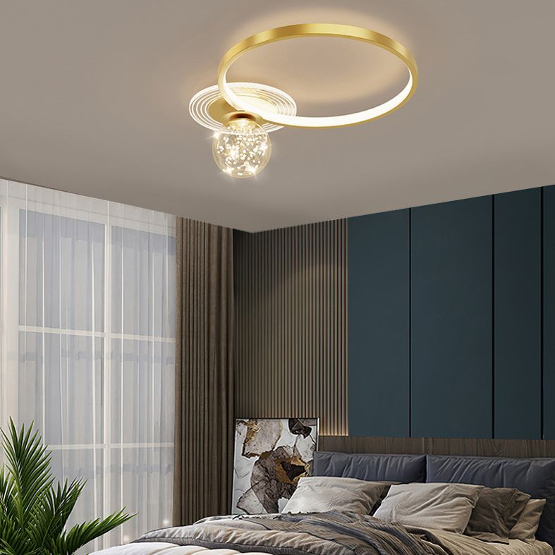 LED Flush Mount Ceiling Light Ringed Lighting for Coffee Shop Living Room Bedroom