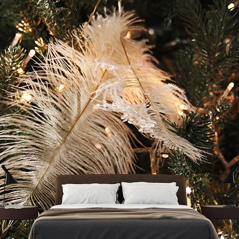 Modern Style Mural Wallpaper Bird Feather Mildew Resistant Wall Decor