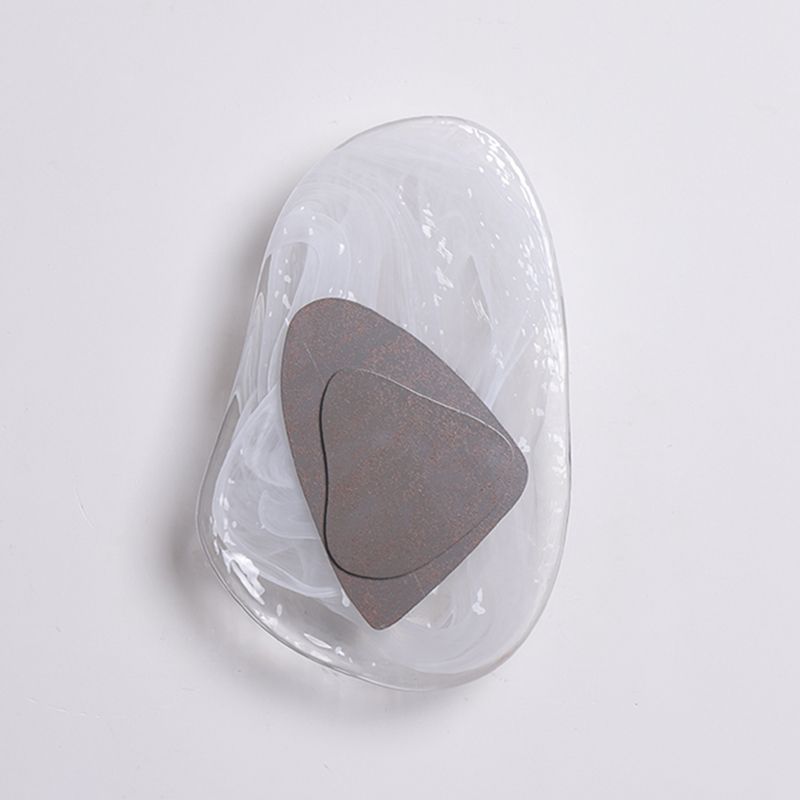 Illuminazione a parete di vetro contemporanea a 1 luce geometrica di sconde per soggiorno