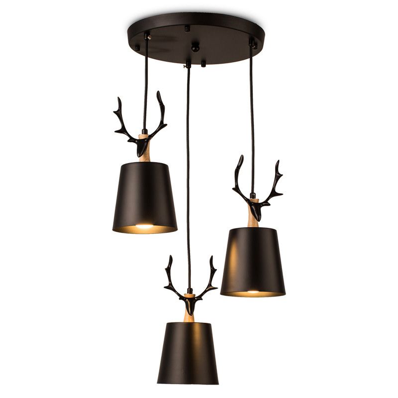 Decoración de ciervos de luz colgante de estilo nórdico de 3 bulb
