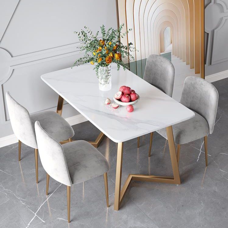 Traditional Luxury Stone Furniture Rectangle Double Pedestal Dining Site Table