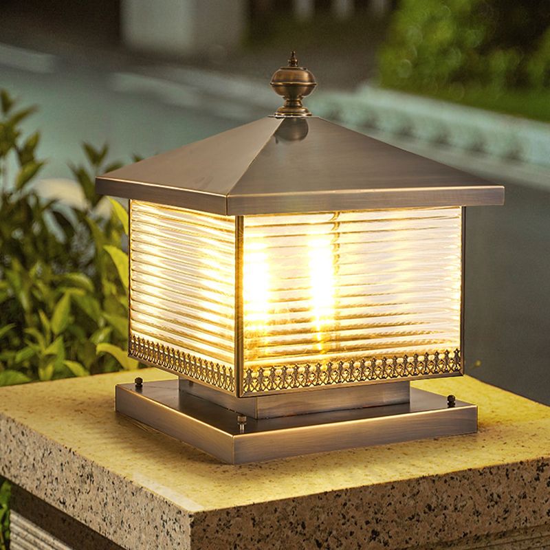 Contemporary LED Pillar Light Minimalist Solar Lighting Fixture for Garden