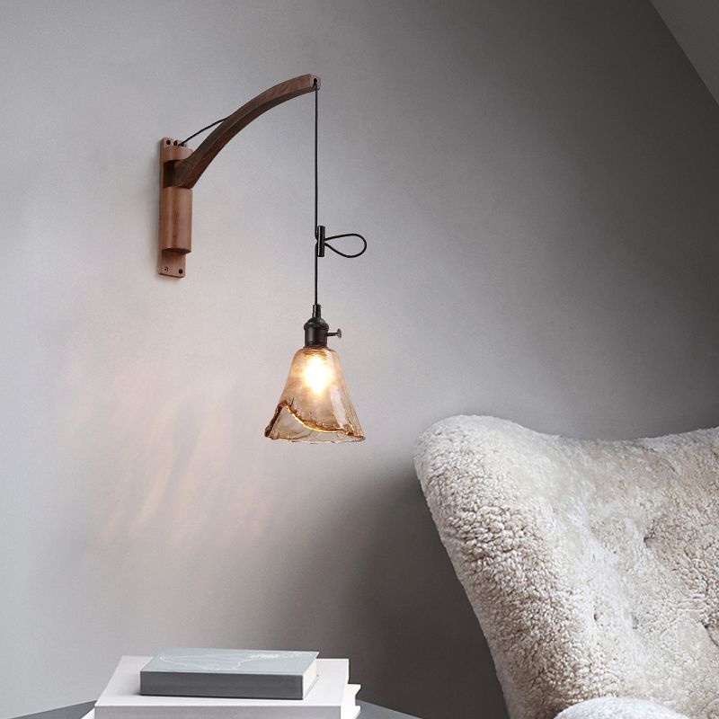 Wood Wall Sconce Light Modern Creative Wall Light for Bedroom