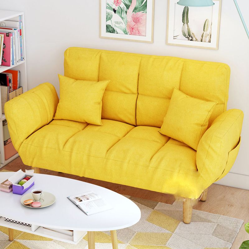 Contemporary Living Room Biscuit Back Convertible Square Arm Sofa