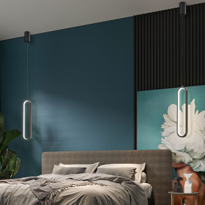 1-Light Wrought Iron Lighting Fixture Minimalism Pendant Light Kit for Bedroom