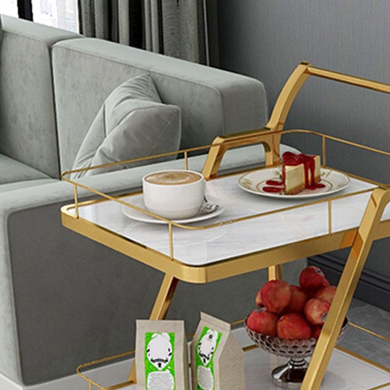 Open Storage Modern Prep Table Home Dining Rolling Prep Table