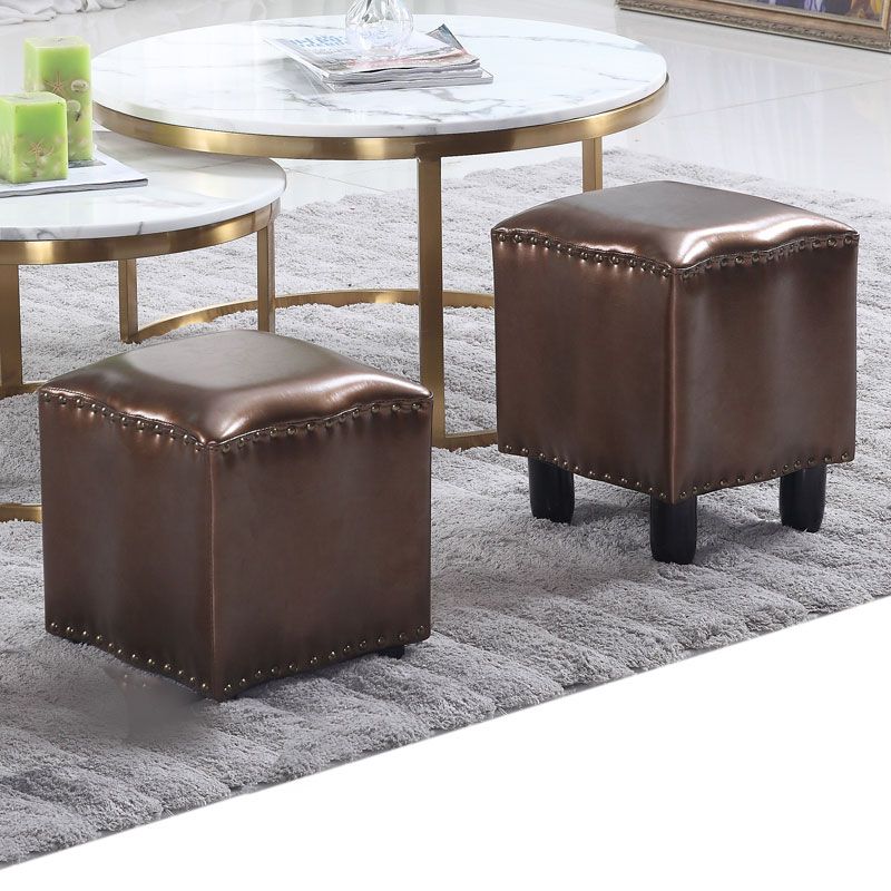 Modern Brown Standard Leather Pure Color Standard for Drawing Room