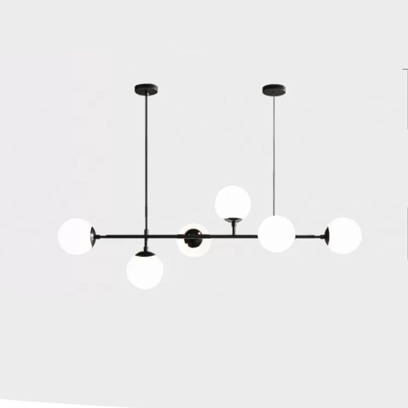 Nordic Glass Island Light 47,5 "Ciondolo isola 6 luci per il ristorante