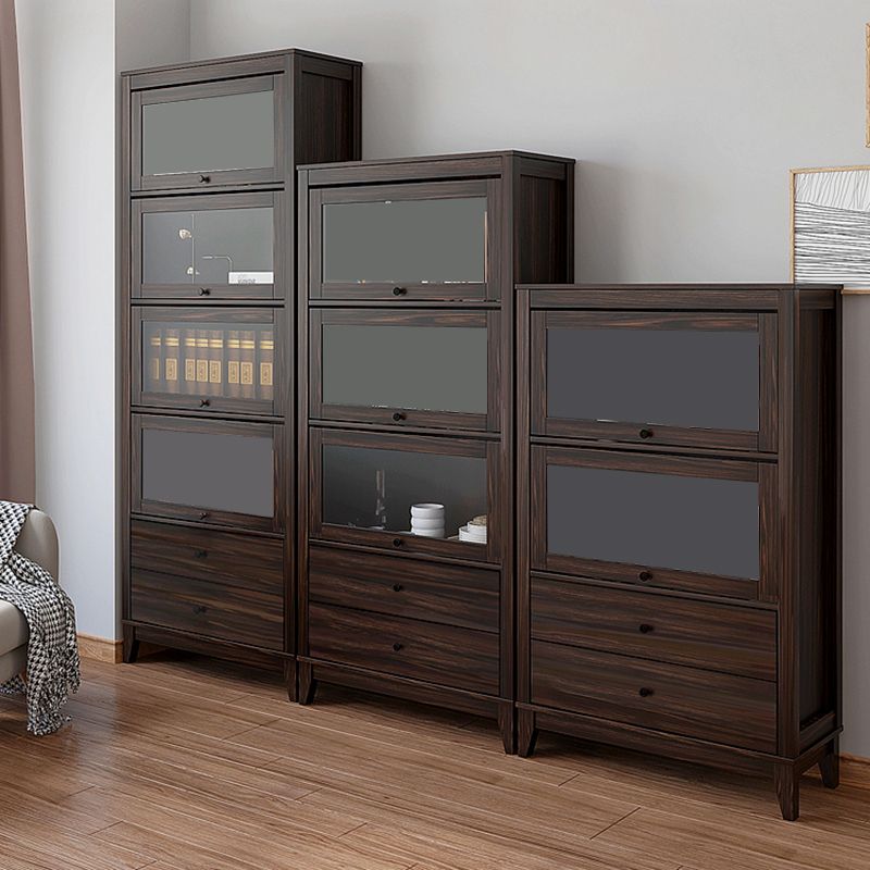 Mid-Century Modern Side Cabinet Square Accent Cabinet with Brown