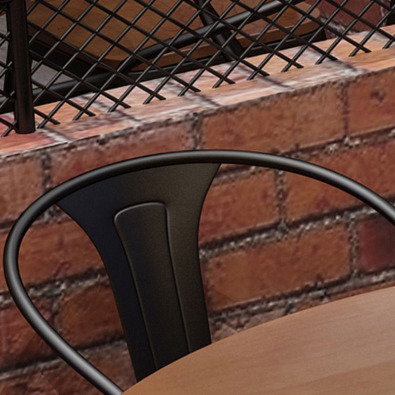 Solid Wood Dining Chairs Contemporary Arm Chairs with Metal Base