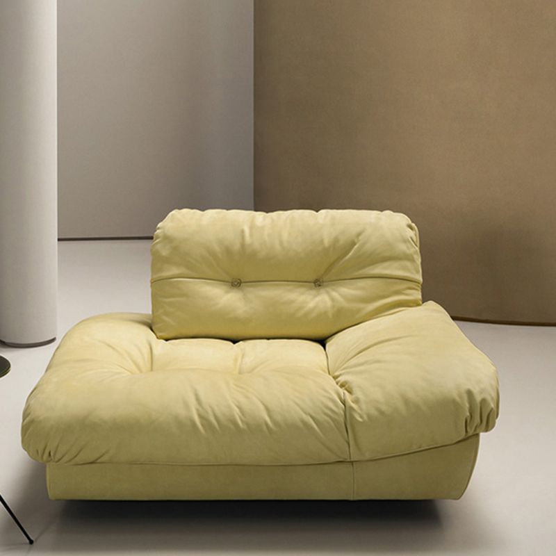 Brown Contemporary Armless Chesterfield Sofa for Living Room, Apartment