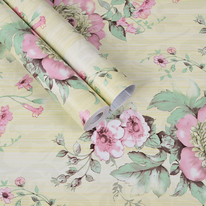 Tapetenrolle mit blühenden Blumen für die Heimdekoration, Pastellfarbe, 17,5" B x 33' L, selbstklebend