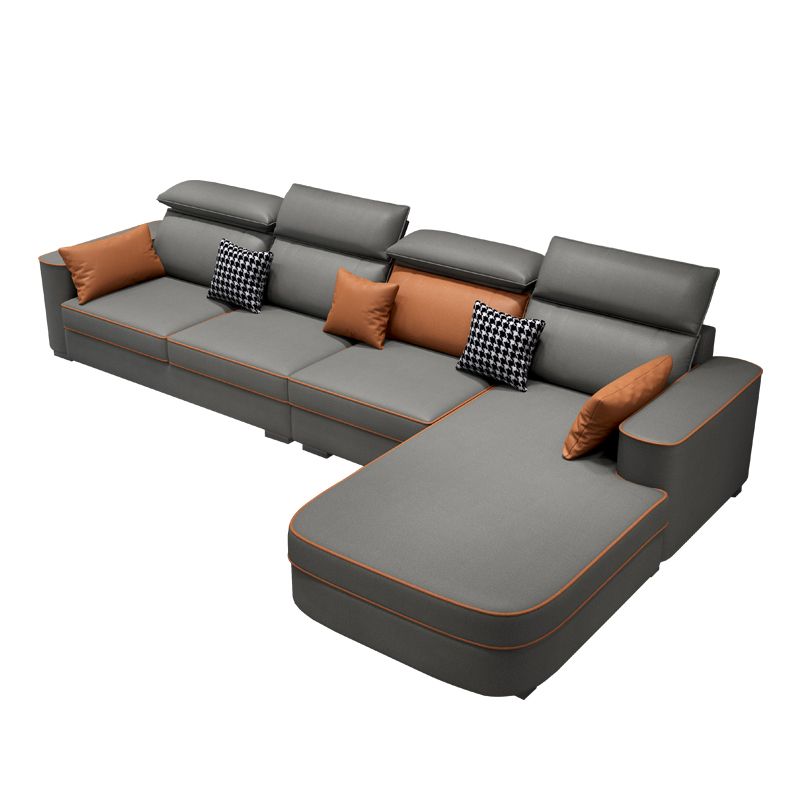 L-Shape High Back Faux leather Square Arm Sectional with Stain-Resistant and Waterproof