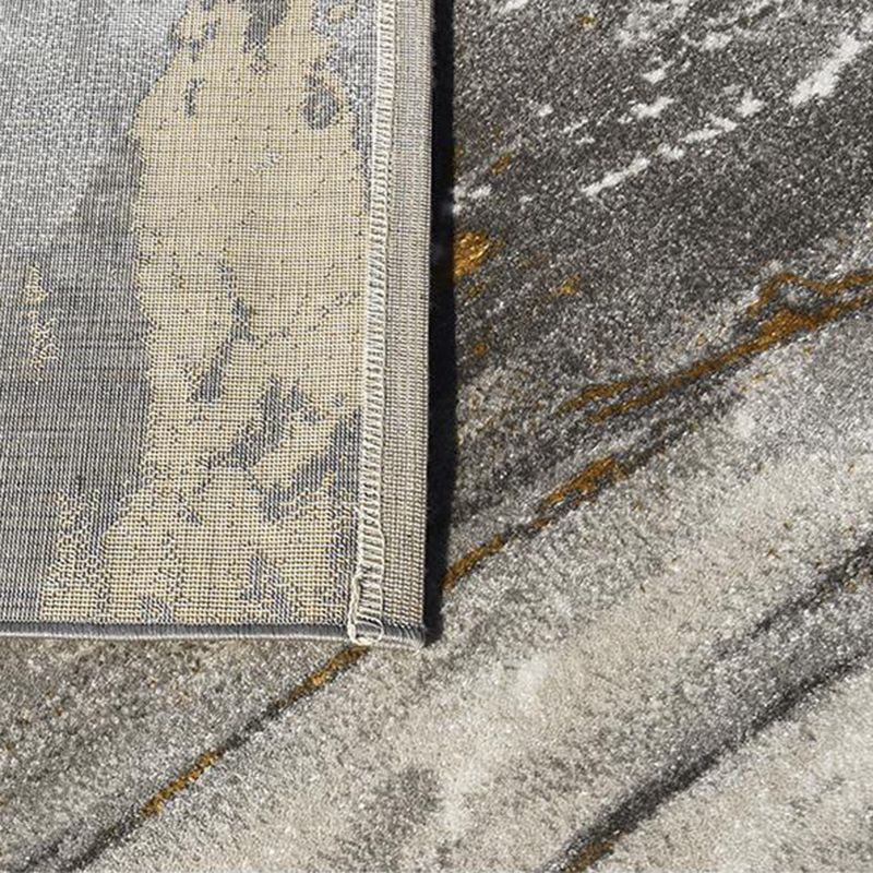 Grijs goud industrieel tapijt polyester grafisch tapijt wasbaar tapijt voor woonkamer