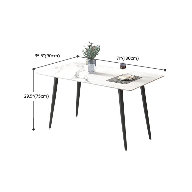 White Dining Table Set with Solid Back Chairs 1/4/5/7 Pcs Modern Dinette Set