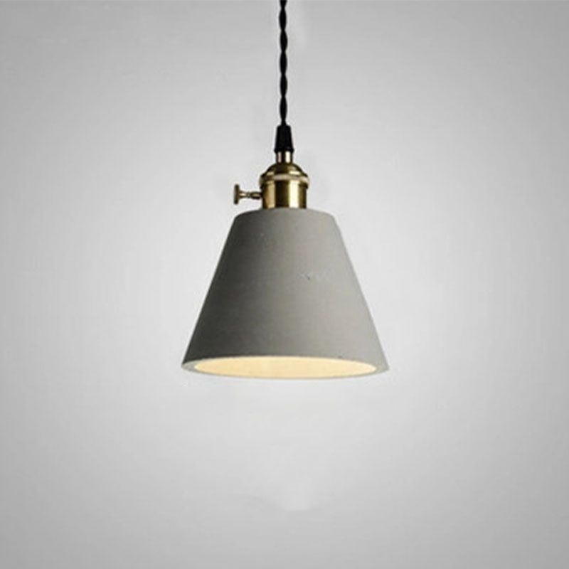 Geometrische Down -Beleuchtung Anhänger Moderner Zement 1 Licht hängende Leuchten in Grau